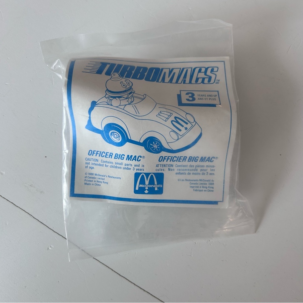 Vintage ’88 McDonald's Blue Officer Big Mac Turbomags Happy Meal Toy Fandom